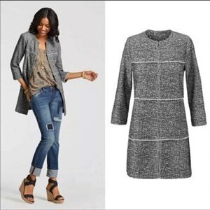 EUC Cabi The Times Knit Jacket Grey & Black Size S